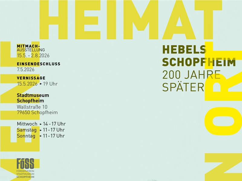 Einladung zur Vernissage: „Meine Heimat, mein Ort“ – Hebels Schopfheim 200 Jahre später“